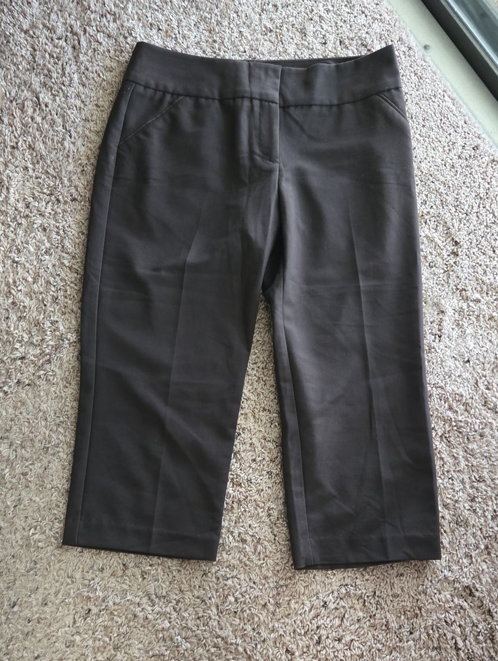 Classic Women's Cropped Dress Pants in Dark Brown